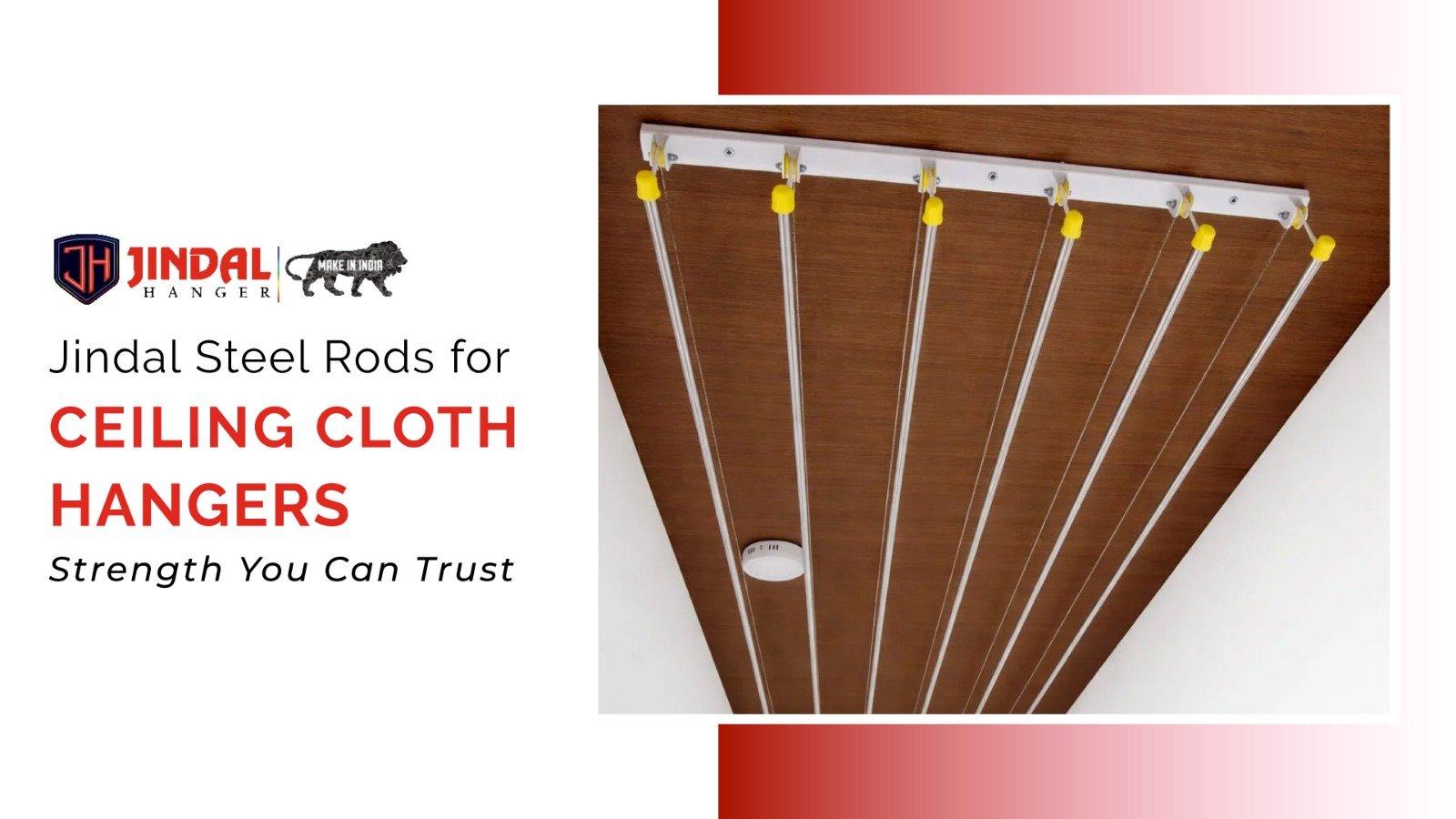 Ceiling Rod Guard Jindal Steel Rods for Ceiling Cloth Hangers Strength You Can Trust